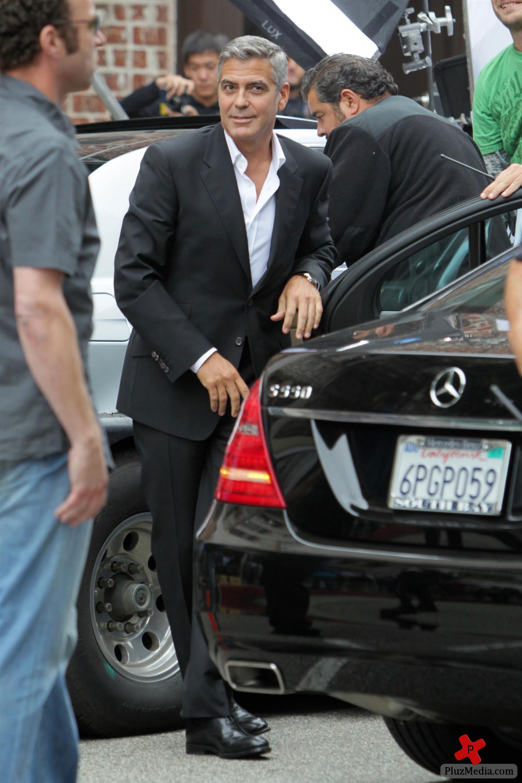 George Clooney on the set of a Mercedes Benz E300 L advert photos | Picture 78320